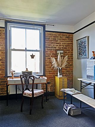 home-office-with-exposed-brick-wall