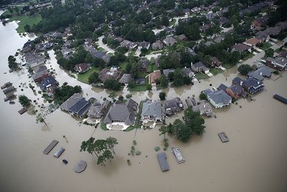 Homes near Lake Houston after Hurricane Harvey. 