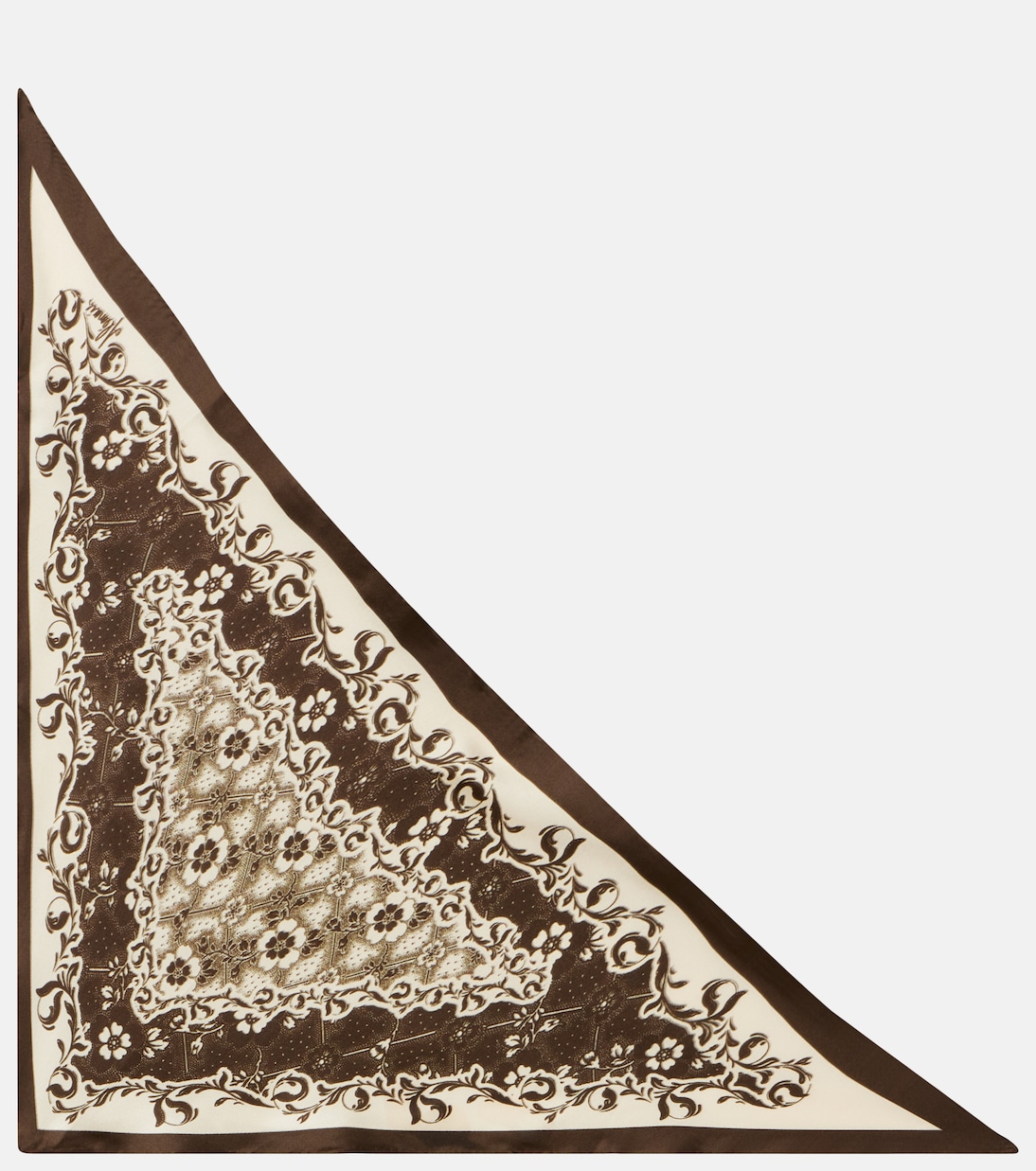 Violet Floral Silk Scarf in Brown - Alemais