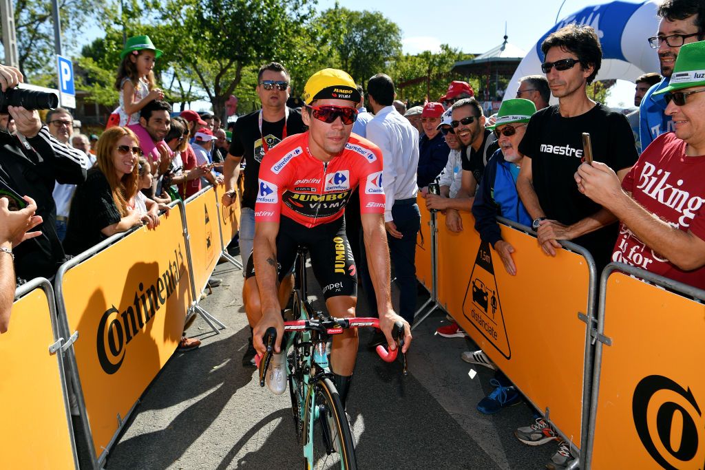 Primoz Roglic (Jumbo-Visma) at the start of stage 18