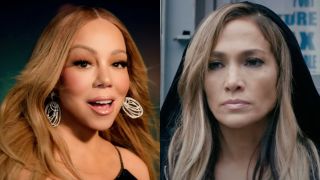 Mariah Carey and Jennifer Lopez in a side-by-side photo.