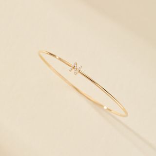 Madi Nelson x Tiny Tags, Gold Pavé Initial Bangle