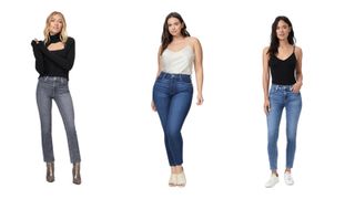 composite of models in jeans from paige