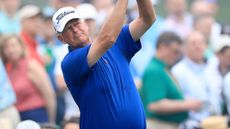 Sandy Lyle takes a shot during a practice round before the 2023 Masters at Augusta National
