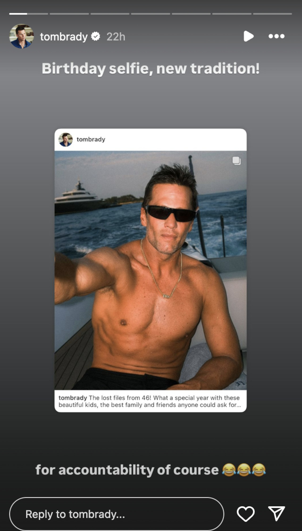 Tom Brady’s New Birthday Tradition? Posting Thirst Traps, For ‘Accountability,’ Of Course