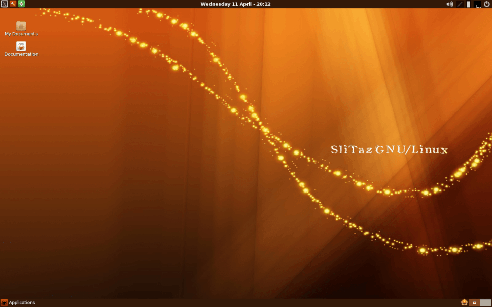 screenshot of Slitaz's desktop