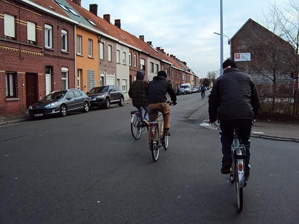 Three of the guys going out for a spin on the house cruiser bikes to enjoy the significantly nicer weather then we have been having