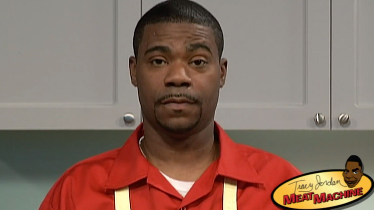 Try Morgan as Tracy Jordan selling his meat machine on 30 Rock