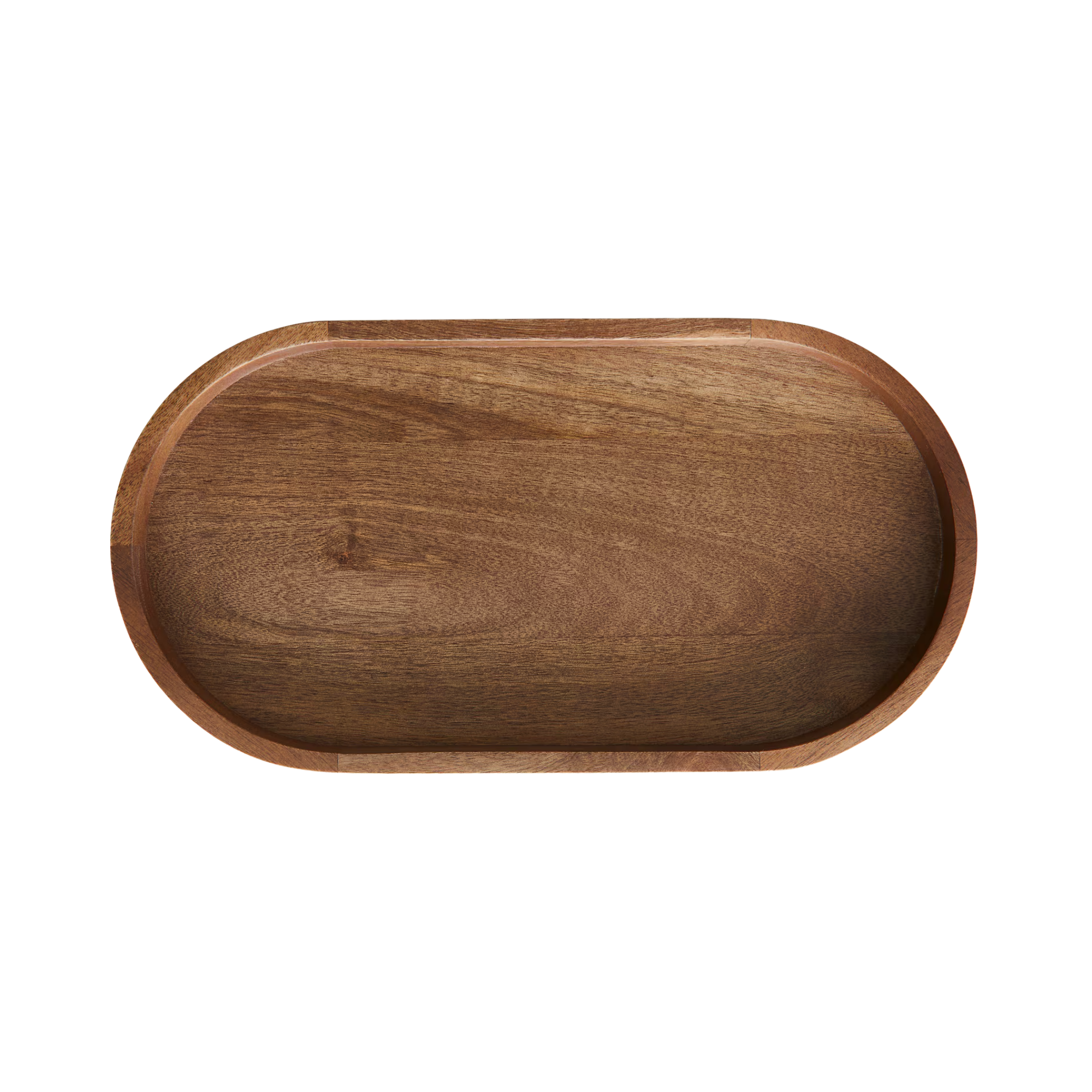 a wood oval serving tray