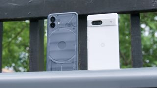 Nothing Phone (2) versus Google Pixel 7a camera faceoff comparison.