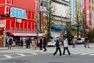 The Sega logo on a high street in Japan