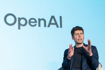 Sam Altman speaking at an event