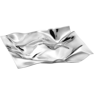 silver chrome trinket tray