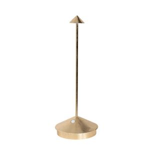 minimalist led table lamp in gold leaf