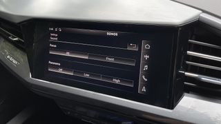 Sonos sound settings on the display of an Audi Q4 e-tron