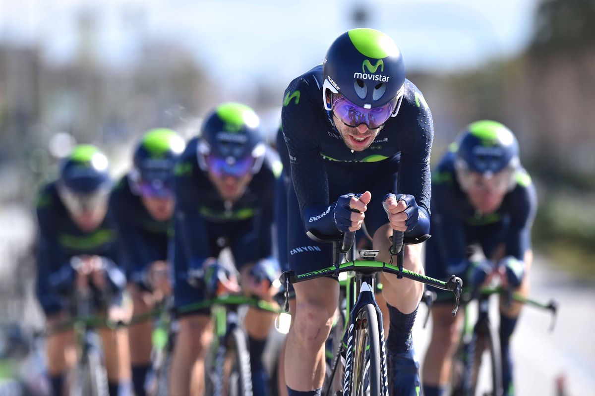 Movistar in the team time trial in Tirreno-Adriatico