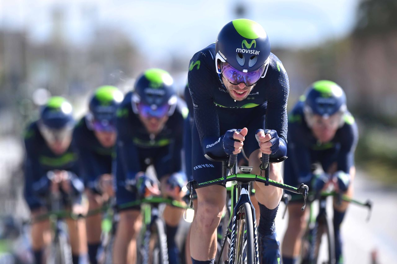 Movistar in the team time trial in Tirreno-Adriatico