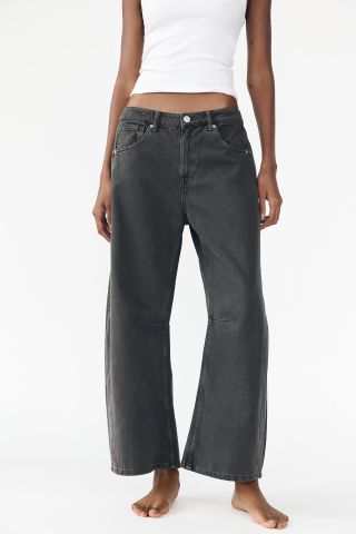 ZARA, Relaxed Mid-Rise Balloon TRF Jeans