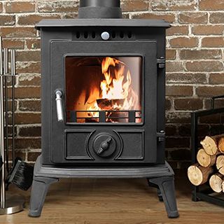 Nrg Defra 5kw Eco Design Stove Multifuel Cast Iron Fireplace Portable Indoor Space Heater