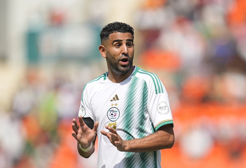 Algeria World Cup 2026 squad: Riyad Mahrez in action for Algeria against Burkina Faso at the Africa Cup of Nations in January 2024.