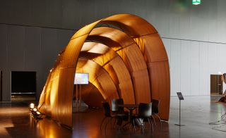 Ron Arad’s ’Armadillo Tea Canopy’ is an independent shell structure for indoor or outdoor use