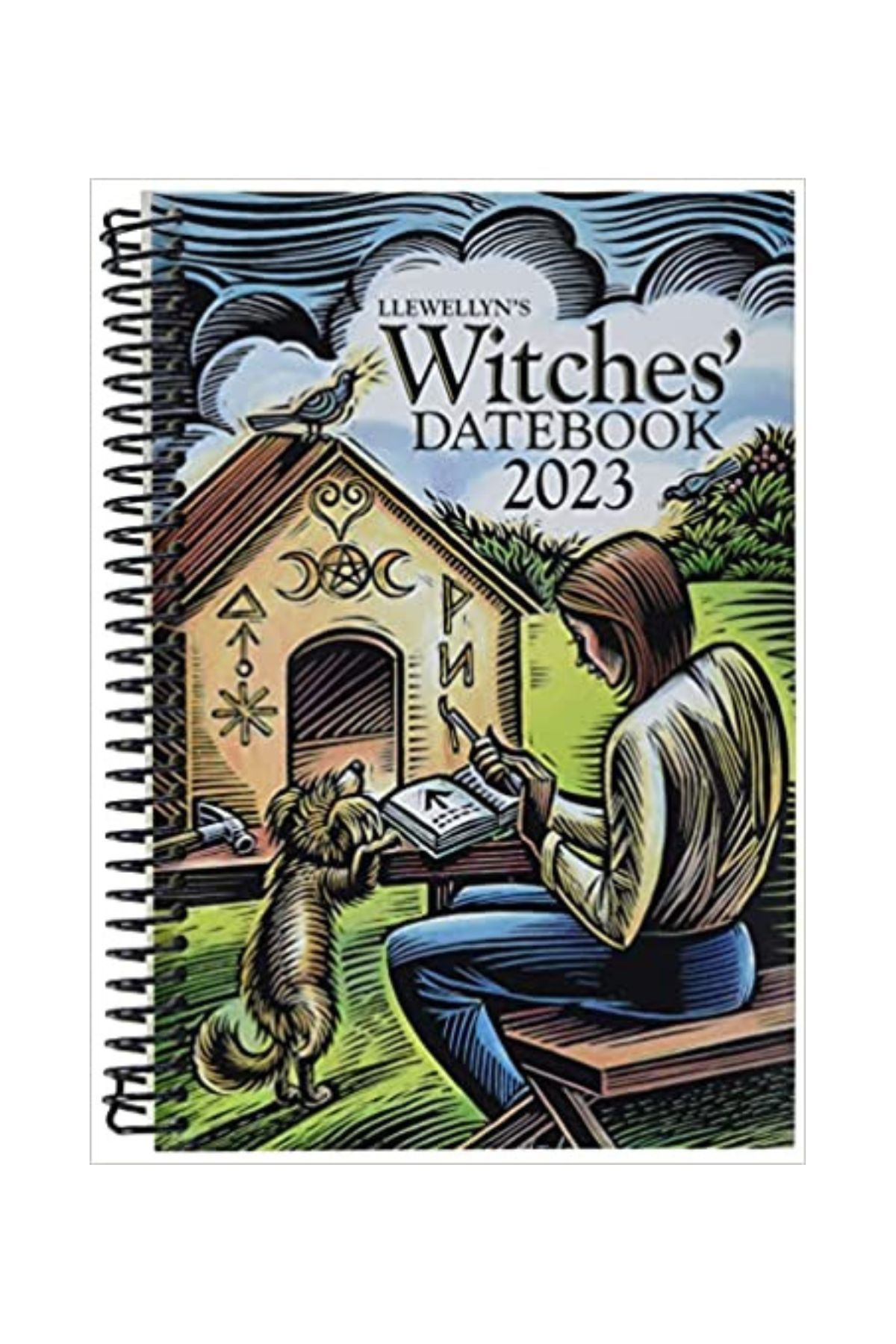 planner with illustration of woman and house