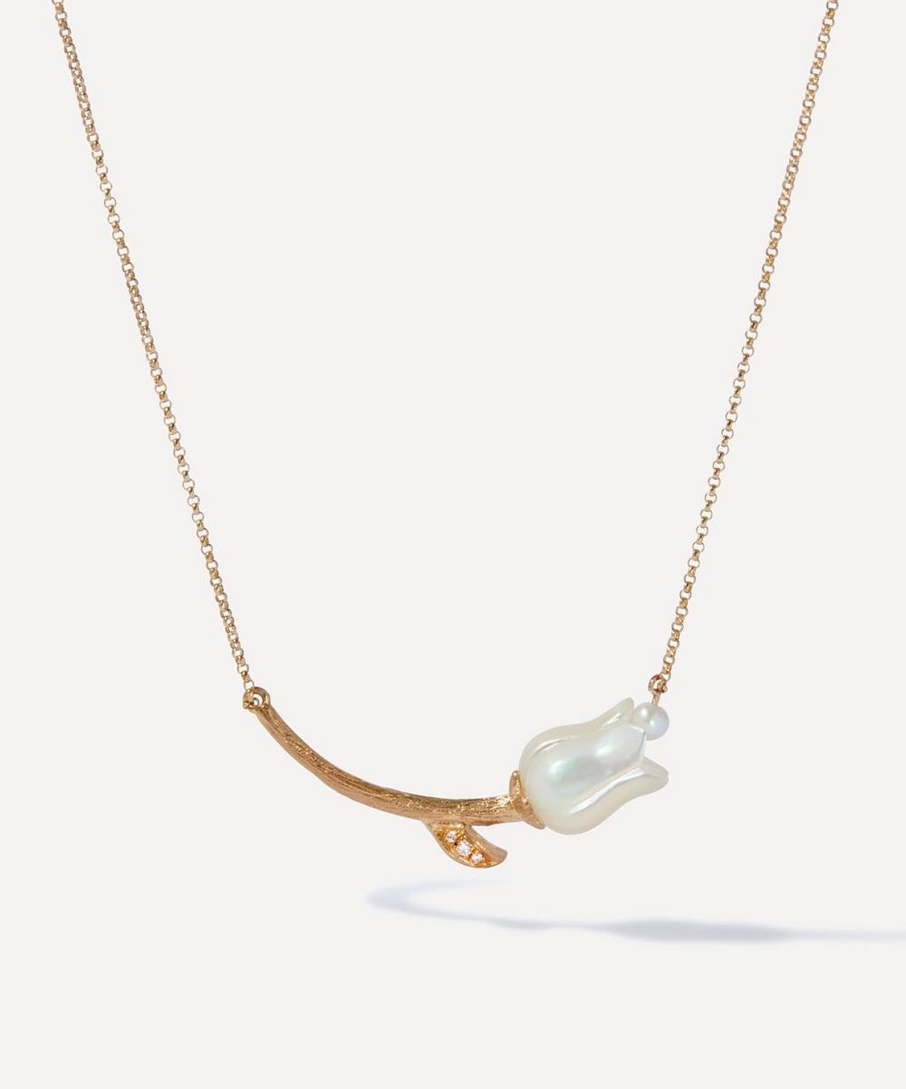 18ct Gold Tulip Pendant Necklace