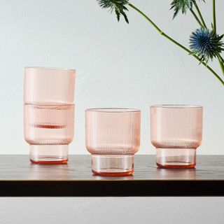 Fluted Acrylic Drinking Glasses - Clearance