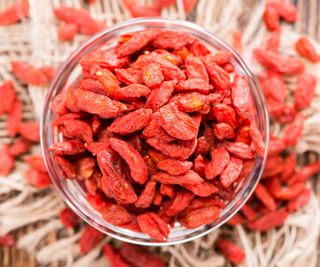 goji berries picked and dried after harvesting