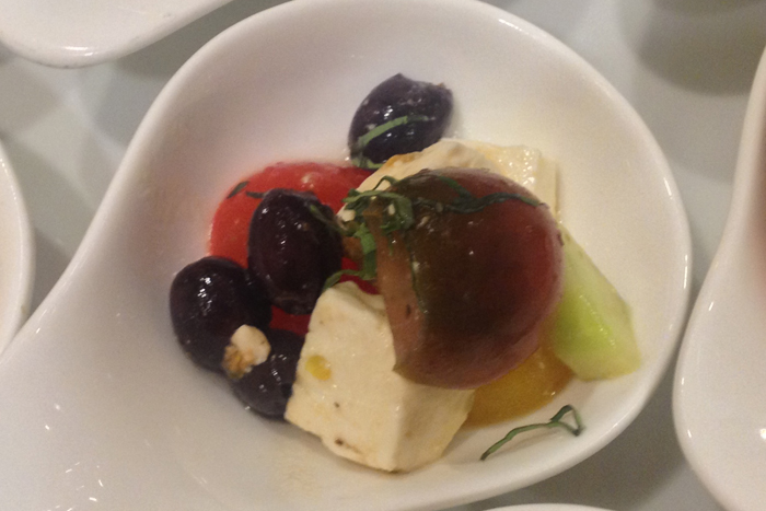 The Four Seasons Hotel Washington's Executive Chef Douglas Anderson made Greek salad with heirloom tomatoes with a recipe from Katherine Tallmadge's recent book "Diet Simple Farm to Table Recipes" for her presentation at the Four Seasons Health Club, Four Steps For Strengthening Muscles — Some Surprising News.