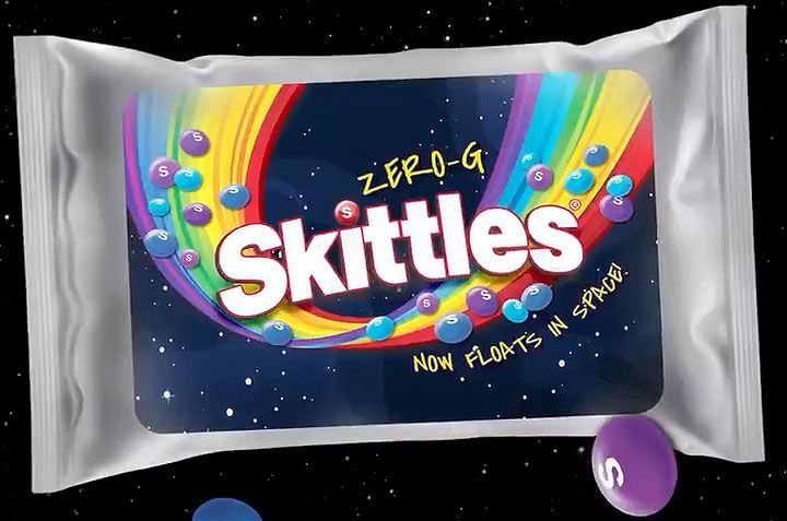 Mars, Incorporated has announced Zero-G Skittles, a new limited edition variety of the chewy fruit-flavored candies, in celebration of its recent flight with Jeff Bezos into space.