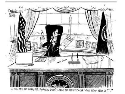 Obama cartoon Secret Service security White House