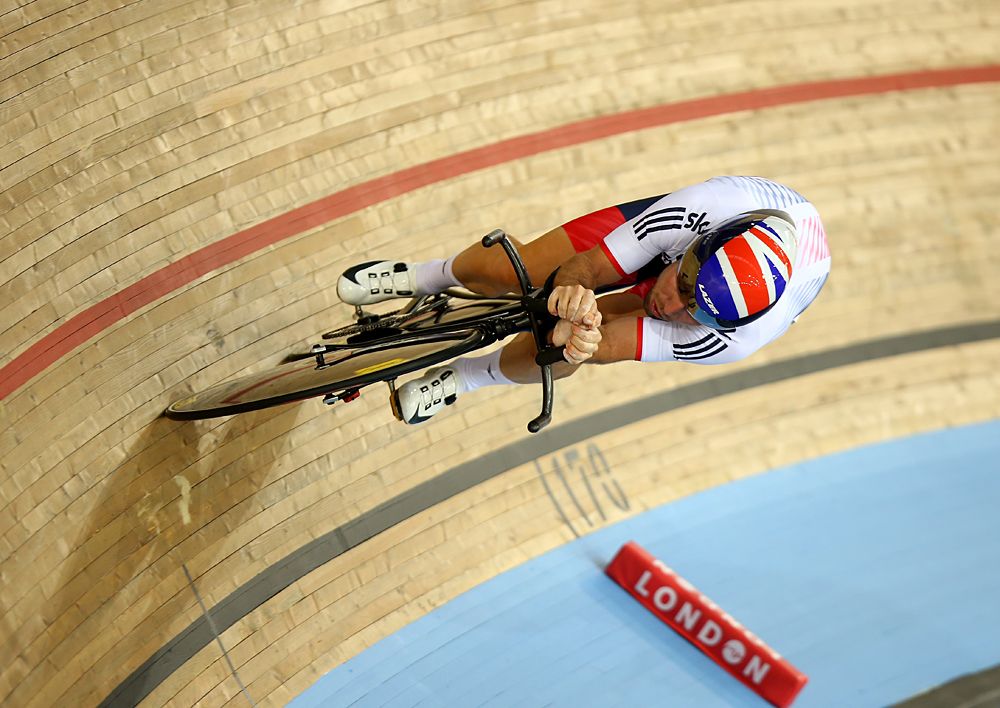 Mark Cavendish of Great Britain races in the Individual Pursuit during the Men's Omnium