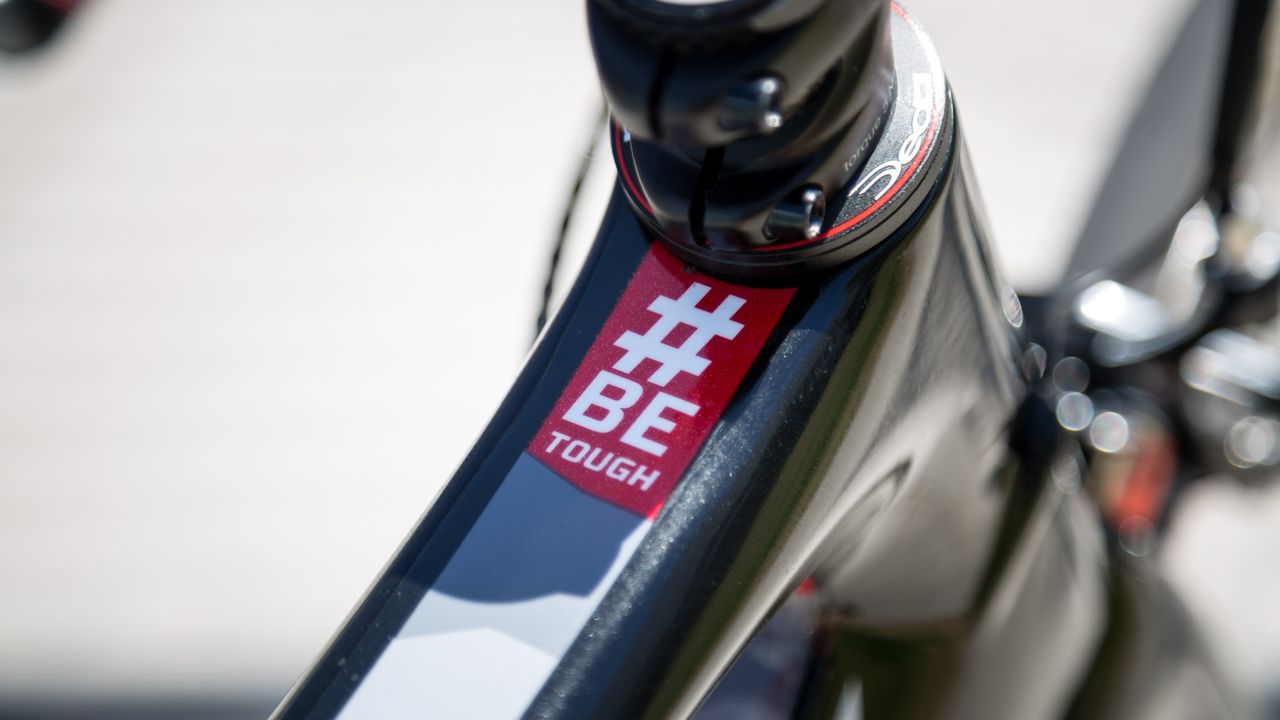 All the Lotto-Soudal bikes feature #BeTough as inspiration