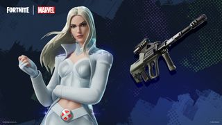 Fortnite Chapter 5 Season 4 Striker Burst Rifle weapon and Emma Frost