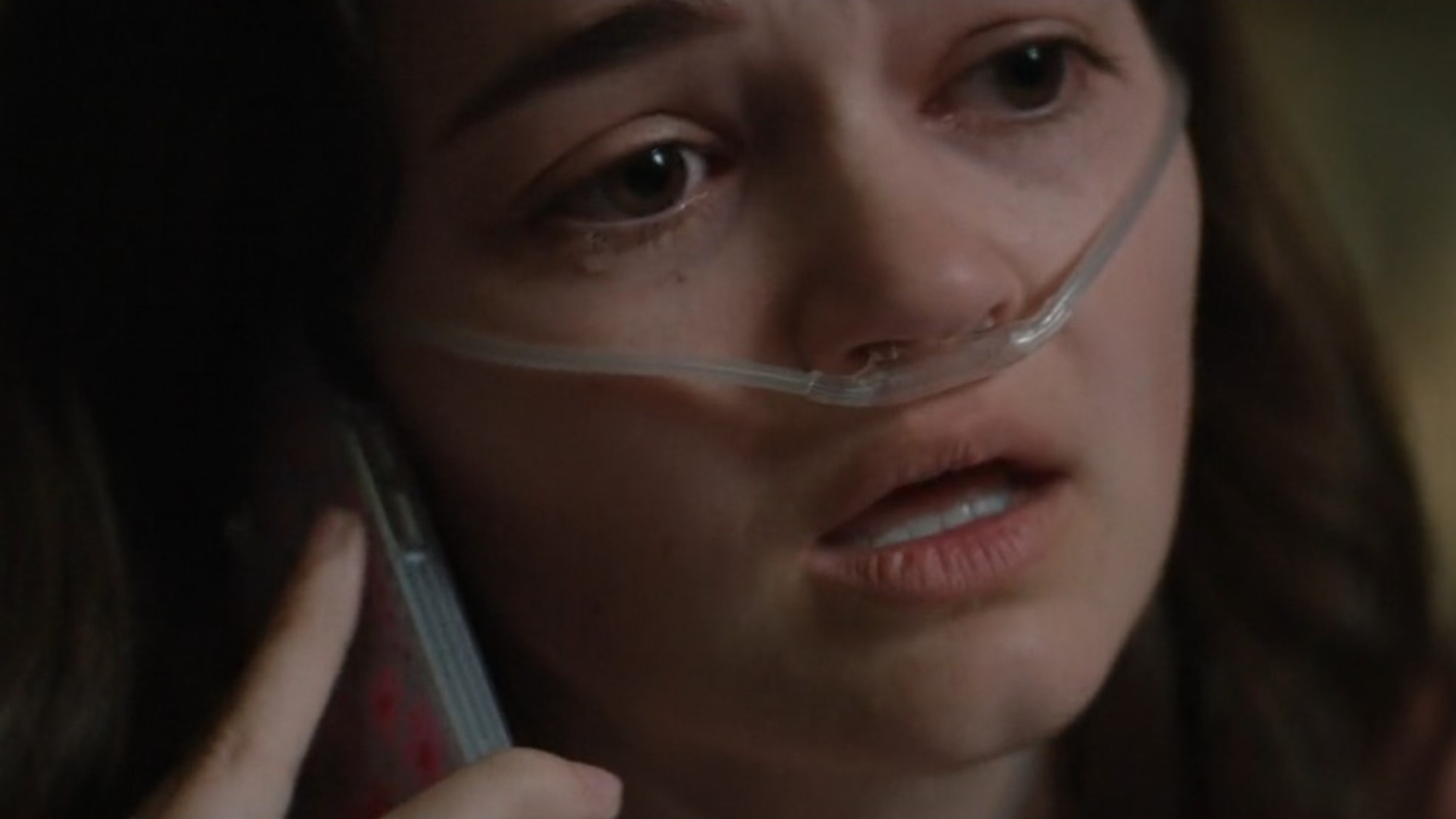 Ciara Bravo on the phone in Voicemails for Isabelle.