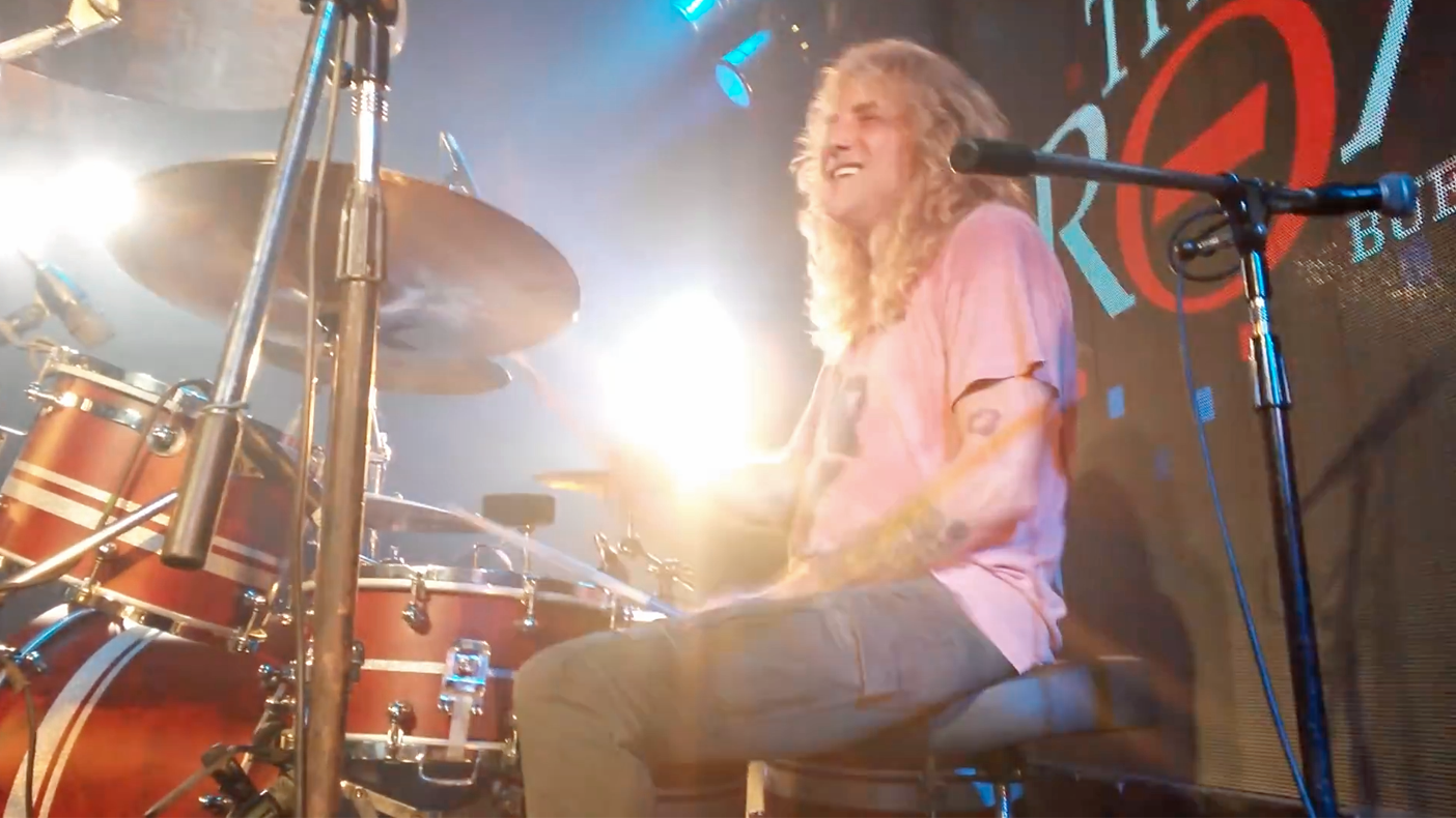 A picture of Steven Adler performing with Son Of A Gun