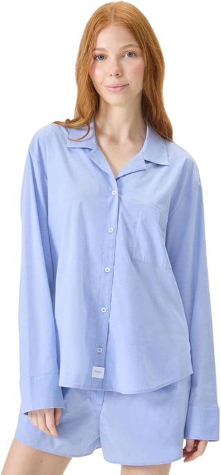 florence by mills, Florence by Millswomensdo Not Disturb Long Sleeve Sleep Shirtchambray/whitexx-Large