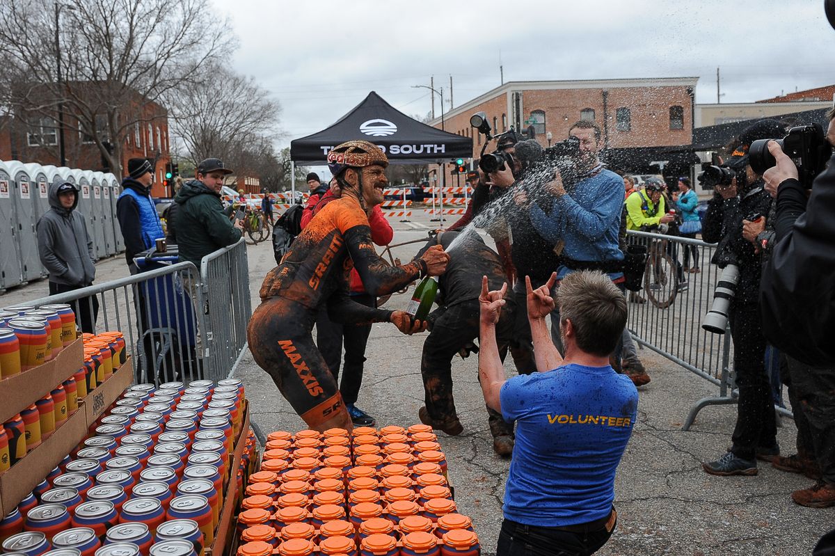 The celebrations after the race