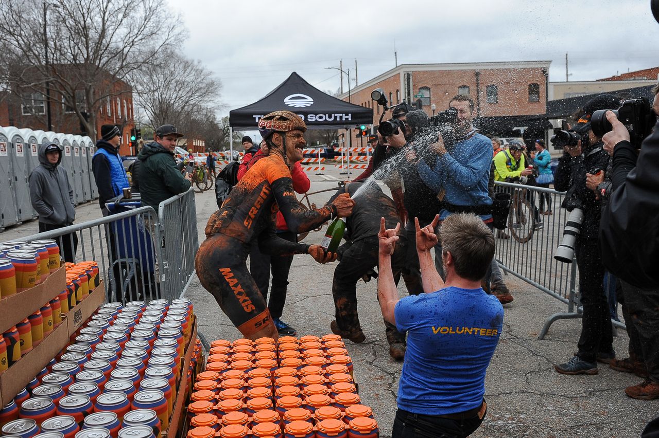 The celebrations after the race