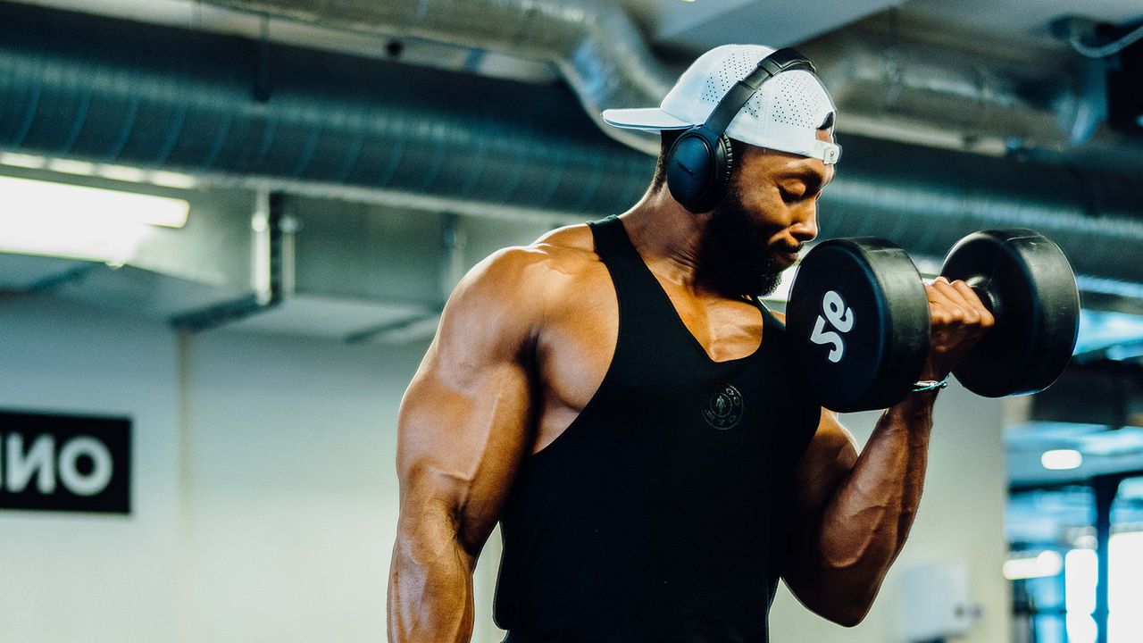 Obi Vincent working out in the gym