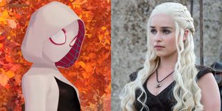 Spider-Gwen and Emilia Clarke in Game Of Thrones
