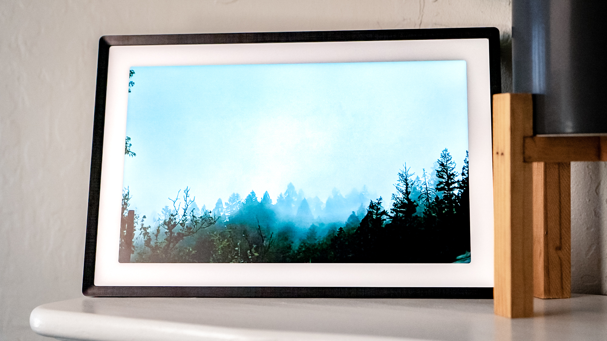 Lexar Pexar 11-inch photo frame on a shelf