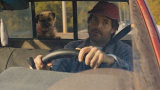 Will Forte and Reggie in Strays
