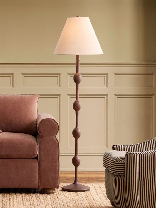 Pierce & Ward Ribbed Wood Floor Lamp