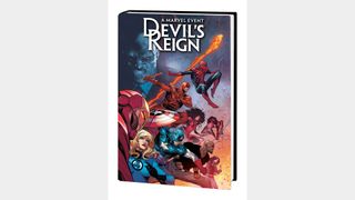 Heroes leap into action on the Checchetto cover of Devil's Reign.