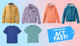 L.L. Bean summer 2024 sale items including a colorful selection of jackets and t-shirts