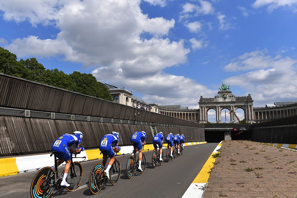 Deceuninck-QuickStep in the team time trial at the Tour de France