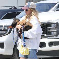 Sydney Sweeney is seen with boyfriend Jonathan Davino amid rumors of them calling off their engagement near her house in Florida. Sydney is also seen carrying a new German Shepherd puppy believed to be hers without wearing her ring. Despite the breakup, Sweeney and Davino seem to remain on amicable terms, as they were also previously seen dining together in Los Angeles. Sydney has also been spotted filming a wedding scene for the upcoming season of HBO's "Euphoria," where she portrays the character Cassie Howard despite postponing her own wedding! *Shot on 04/19/25*