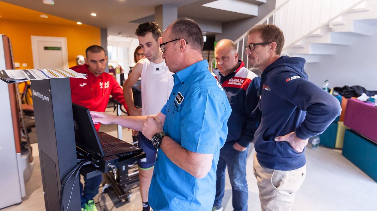 The Shimano staff keep everyone in the loop with the bike fits and testing